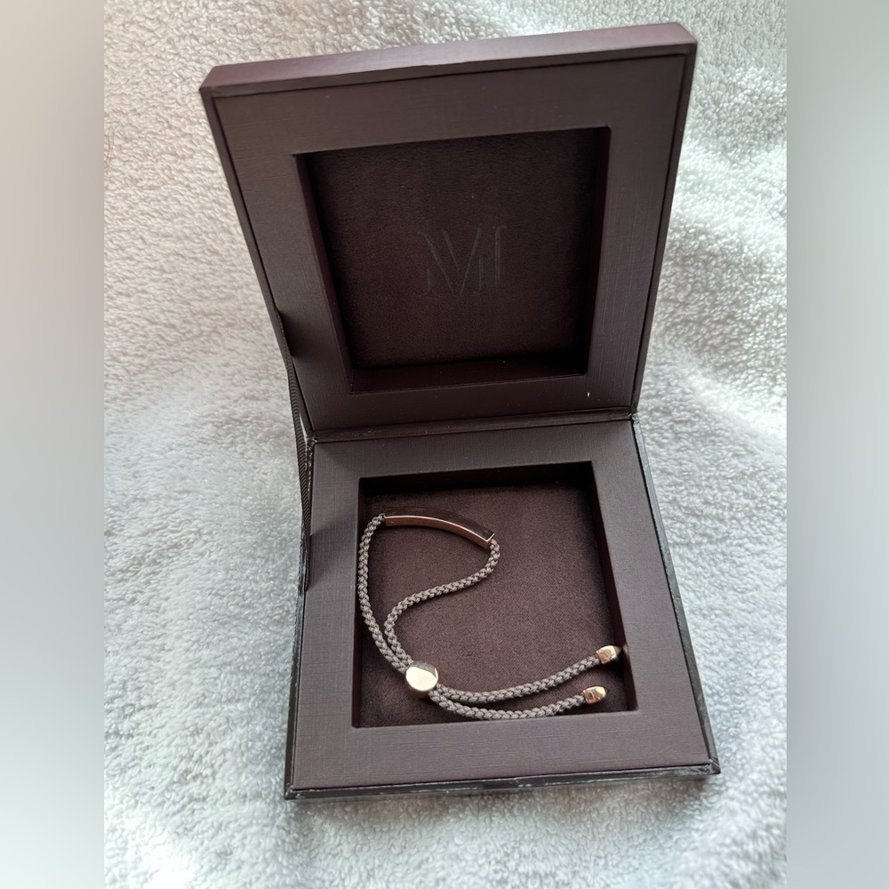Monica Vinader Linear Friendship Bracelet in Rose Gold/Mink